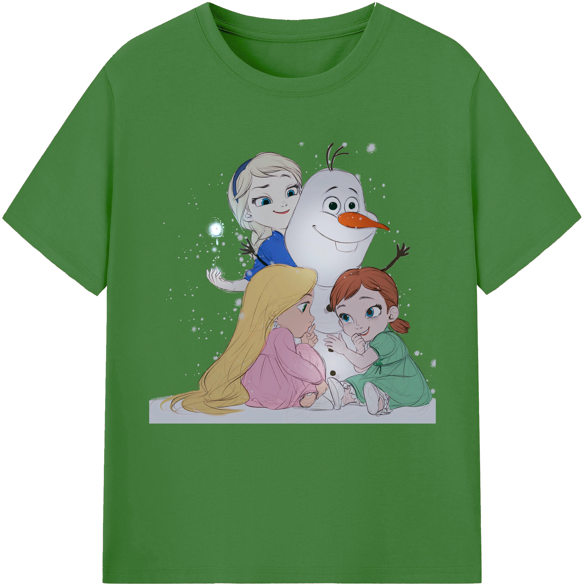 （画像用） アナと雪の女王 アンナ エルサ Frozen Anna Elsa レディースカジュアルプリントTシャツ（綿100％）